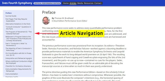 (opens new window/tab) Image: Location of Article Navigation on desktop/laptop display